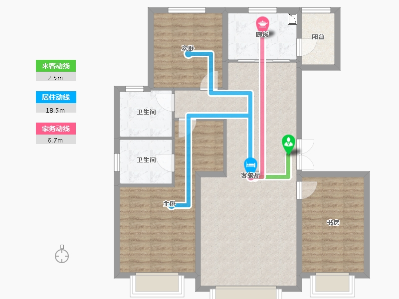 新疆维吾尔自治区-乌鲁木齐市-丝路环球港-99.95-户型库-动静线