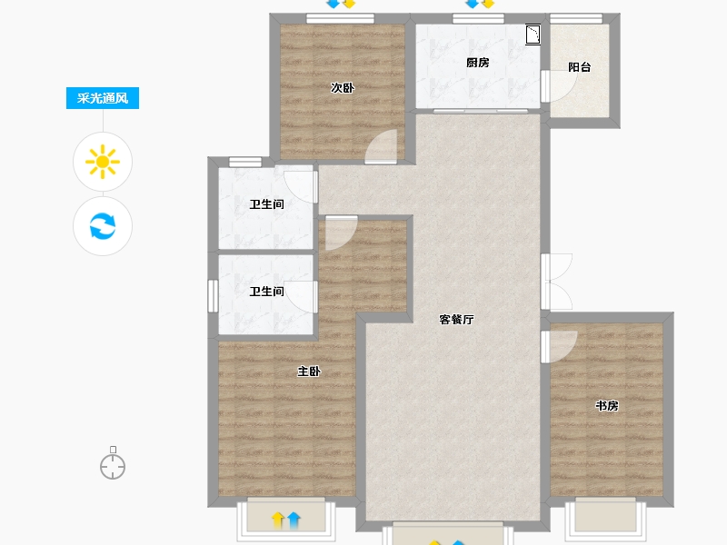 新疆维吾尔自治区-乌鲁木齐市-丝路环球港-99.95-户型库-采光通风