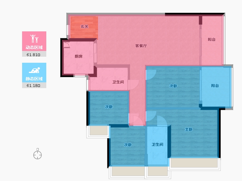 广东省-佛山市-保利和悦滨江-111.19-户型库-动静分区