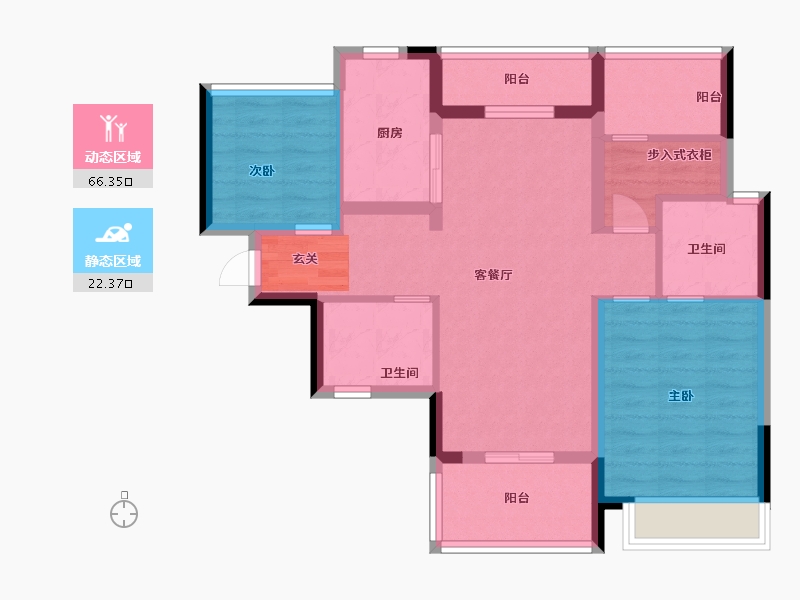 广东省-佛山市-旭辉雅居乐清樾-78.40-户型库-动静分区