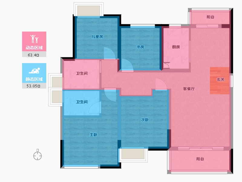 广东省-佛山市-国瑞华庭-104.00-户型库-动静分区