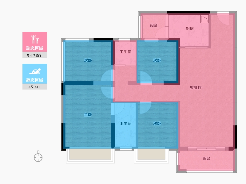 广西壮族自治区-贵港市-碧桂园交投・中央上城-88.19-户型库-动静分区