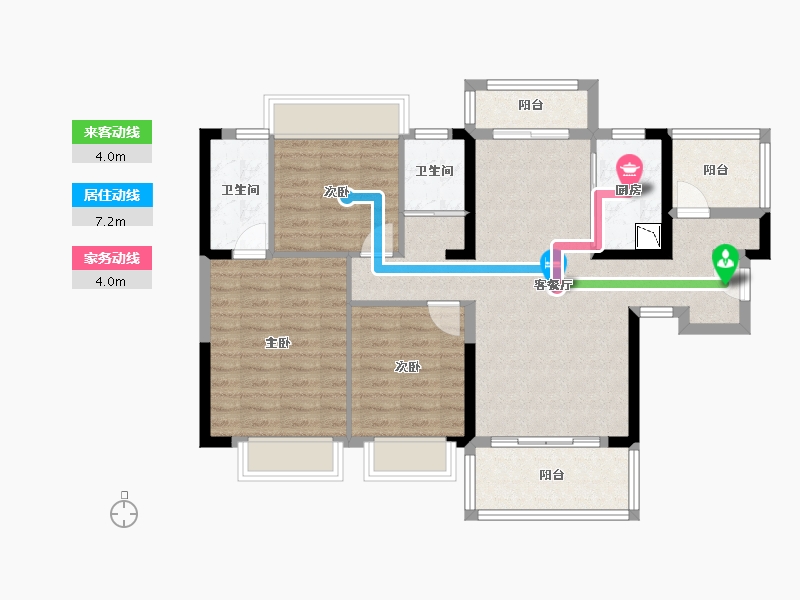 广西壮族自治区-贵港市-碧桂园・城市之光-90.46-户型库-动静线