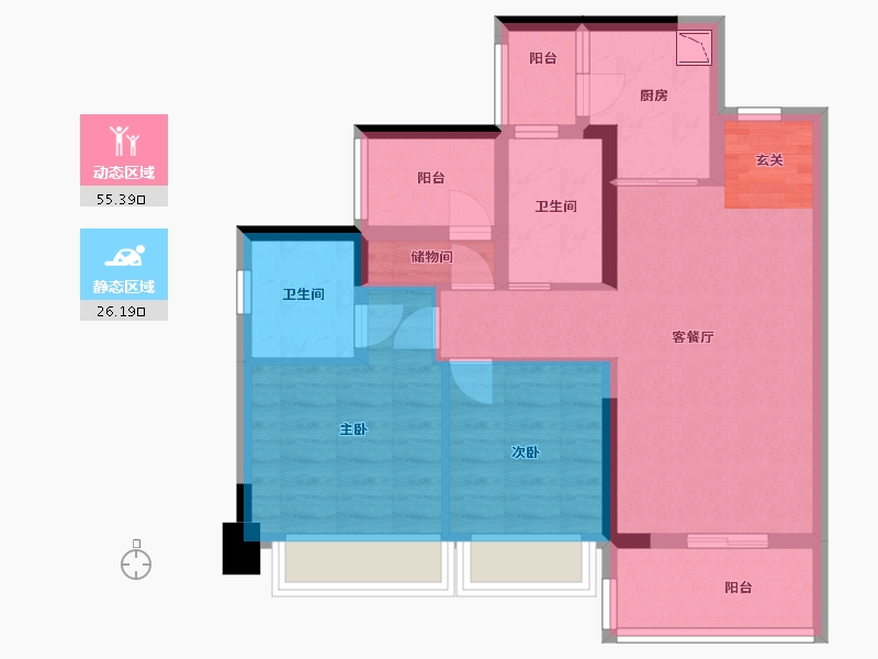 广东省-佛山市-禹洲・朗廷湾-71.17-户型库-动静分区