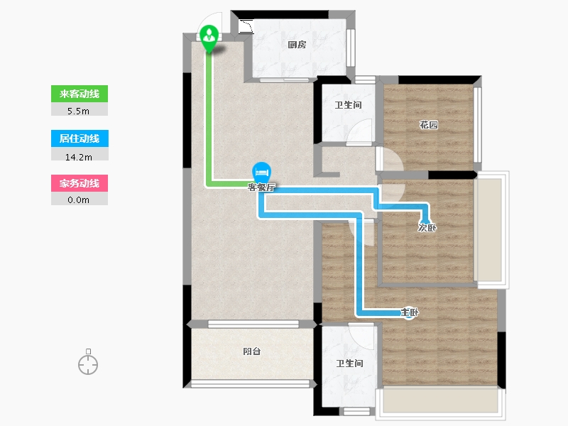 四川省-南充市-中央金座-85.69-户型库-动静线