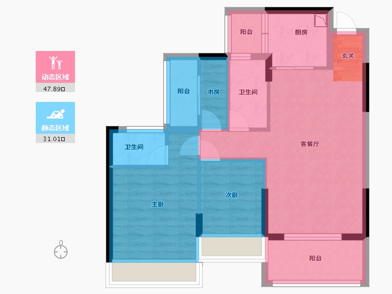 广东省-佛山市-谊泰豪苑-69.78-户型库-动静分区