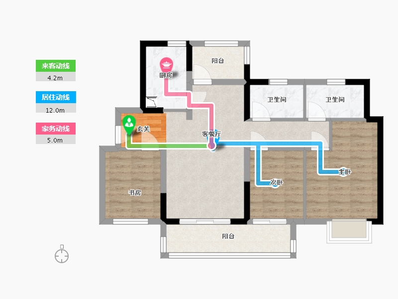 广东省-佛山市-融创滨江粤府-77.47-户型库-动静线