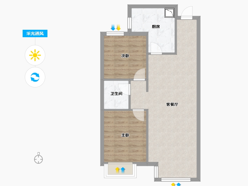 天津-天津市-合居园-62.30-户型库-采光通风