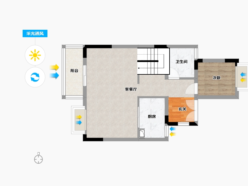 广东省-东莞市-金地湖岸风华公馆-55.75-户型库-采光通风