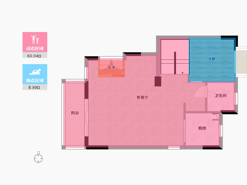 广东省-东莞市-金地湖岸风华公馆-62.68-户型库-动静分区