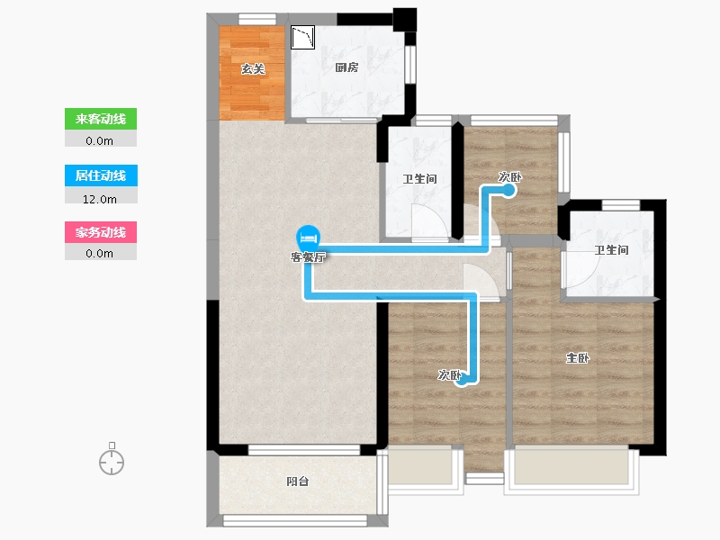 广东省-东莞市-碧桂园潼湖科技小镇・科学城-69.04-户型库-动静线