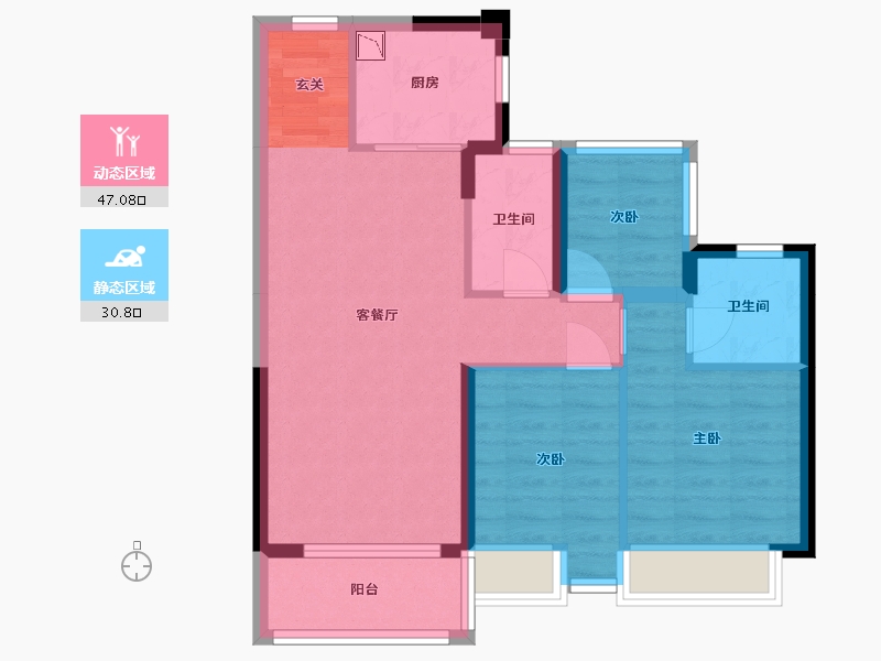 广东省-东莞市-碧桂园潼湖科技小镇・科学城-69.04-户型库-动静分区