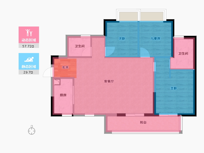 广东省-东莞市-招商雍和府-78.58-户型库-动静分区