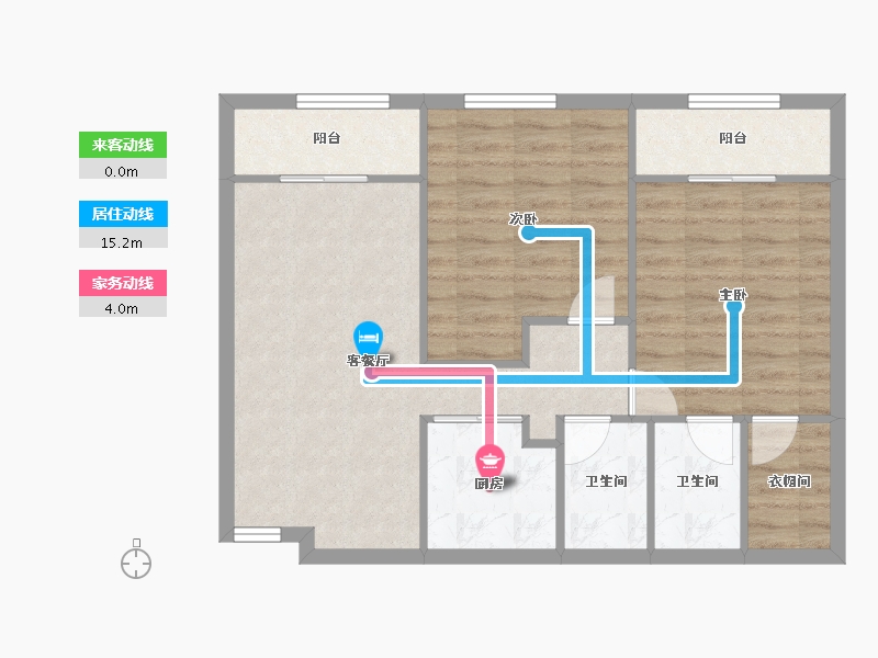 Florida-Miami-Dade-International Club Apartments-72.78-户型库-动静线