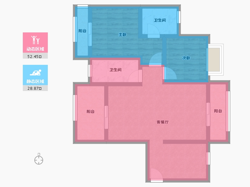 广东省-佛山市-花曼丽舍-70.71-户型库-动静分区