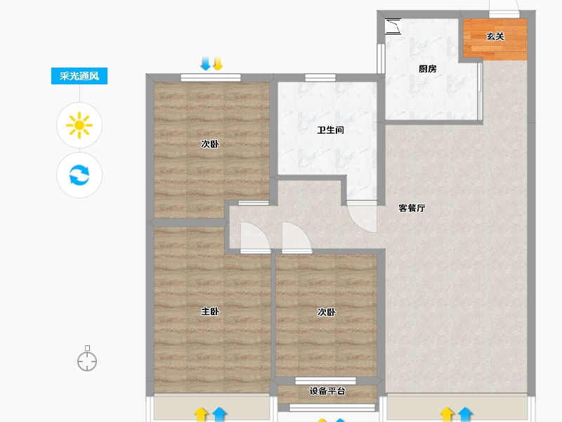 黑龙江省-哈尔滨市-融创・观澜壹号-80.50-户型库-采光通风