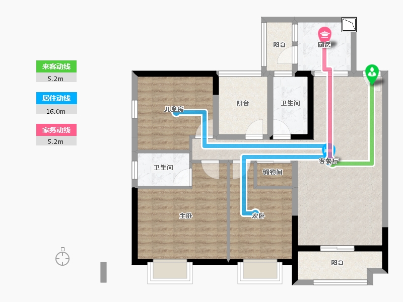 广东省-佛山市-华润置地·悦里-93.35-户型库-动静线