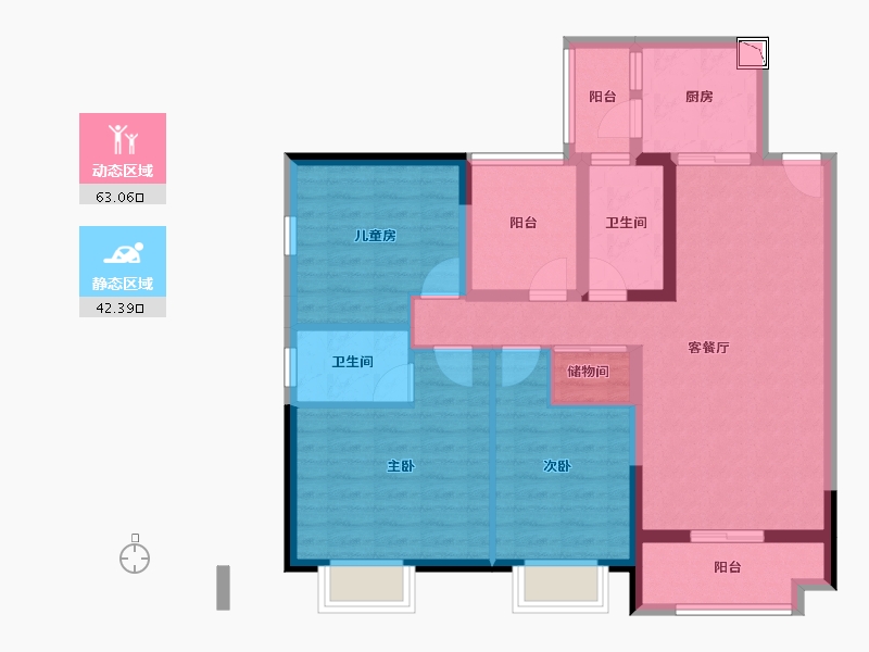 广东省-佛山市-华润置地·悦里-93.35-户型库-动静分区