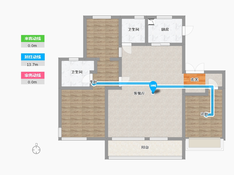 陕西省-西安市-绿地新里・格林公馆-108.00-户型库-动静线