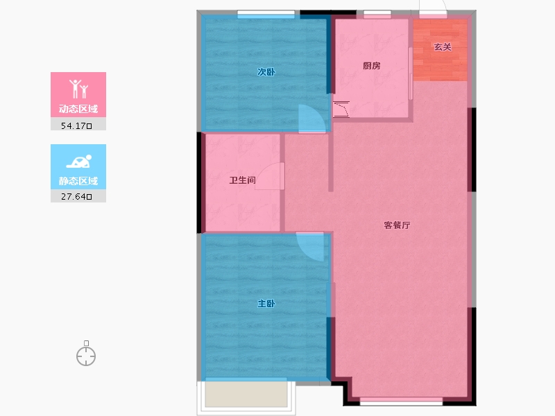 黑龙江省-哈尔滨市-恒大�B庭三期-74.40-户型库-动静分区