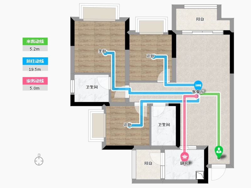 重庆-重庆市-洺悦城-74.35-户型库-动静线