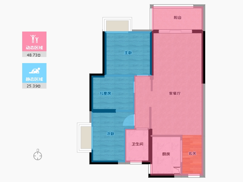 广东省-惠州市-海伦悦山居-66.06-户型库-动静分区