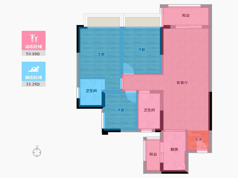 四川省-成都市-蓝光长岛城项目-74.14-户型库-动静分区