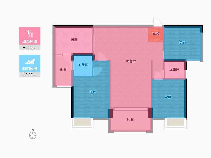 广东省-惠州市-锦绣一品-95.65-户型库-动静分区