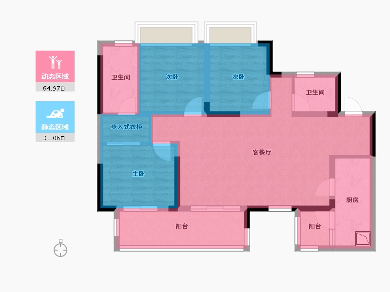 四川省-攀枝花市-悦山府-84.88-户型库-动静分区