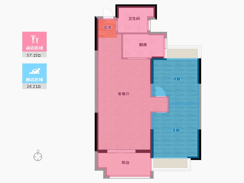 江苏省-扬州市-星地雅苑-75.19-户型库-动静分区