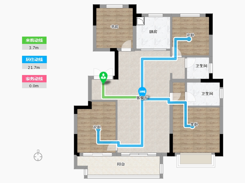 浙江省-金华市-中瑞恒基悦江府-98.40-户型库-动静线