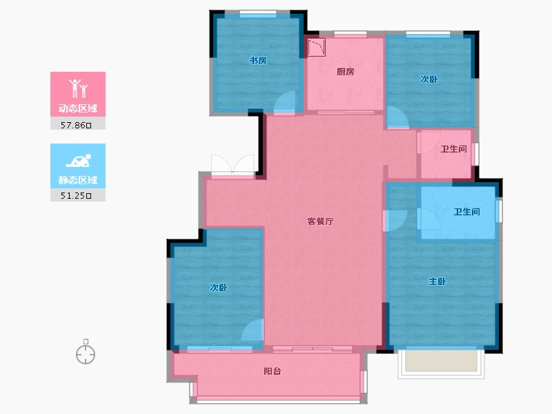 浙江省-金华市-中瑞恒基悦江府-98.40-户型库-动静分区