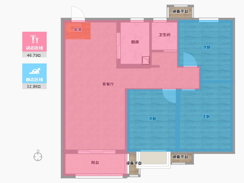 河北省-石家庄市-万科未来城-73.20-户型库-动静分区