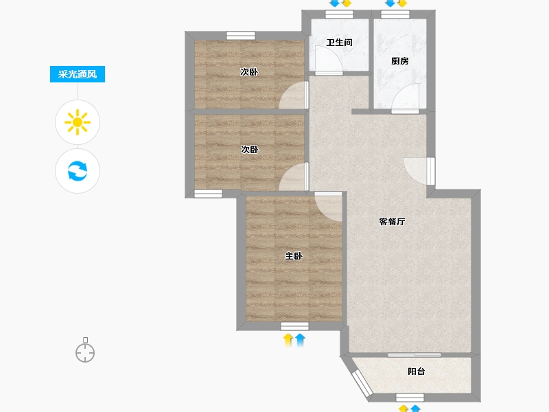 广东省-深圳市-桂园-57.48-户型库-采光通风