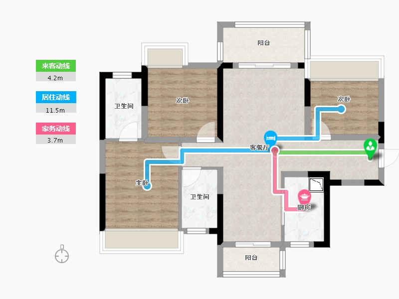 广西壮族自治区-桂林市-桂林融创九棠府-77.56-户型库-动静线