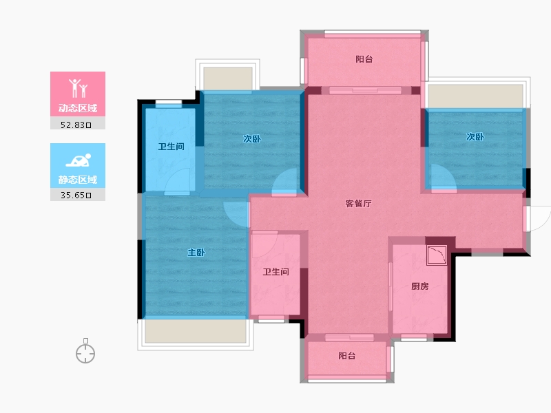 广西壮族自治区-桂林市-桂林融创九棠府-77.56-户型库-动静分区