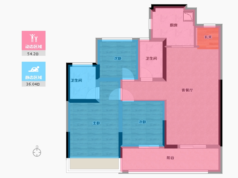 江苏省-苏州市-荷岸晓风花园-79.20-户型库-动静分区