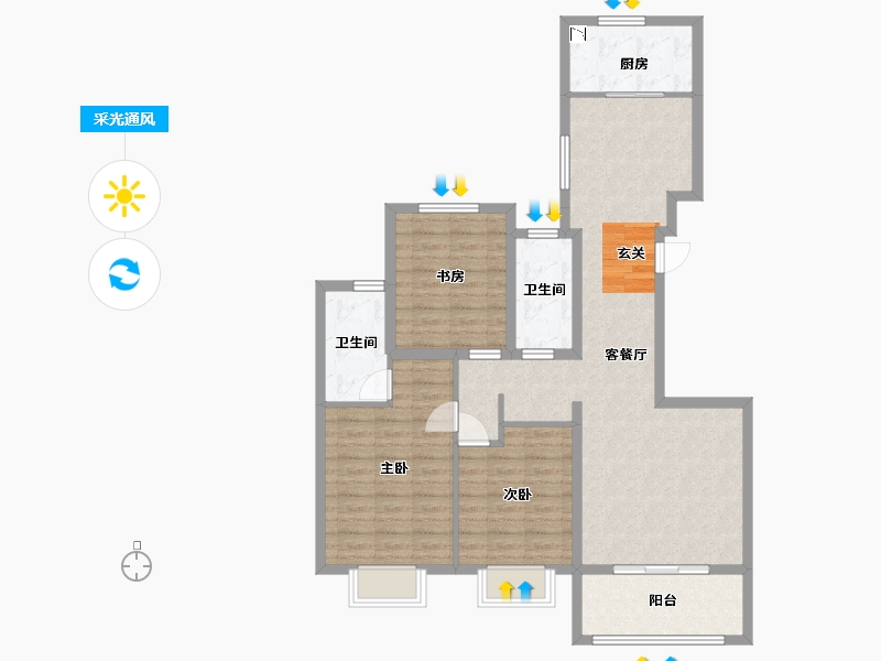 福建省-漳州市-国贸天成-98.41-户型库-采光通风