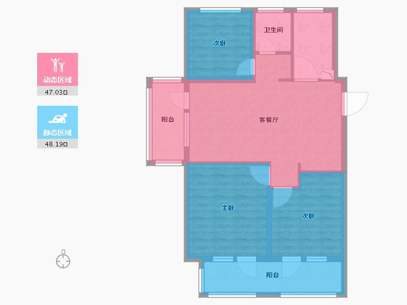 山东省-烟台市-中南熙悦-85.00-户型库-动静分区