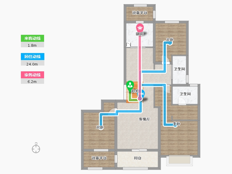 河北省-石家庄市-中冶德贤华府-110.15-户型库-动静线