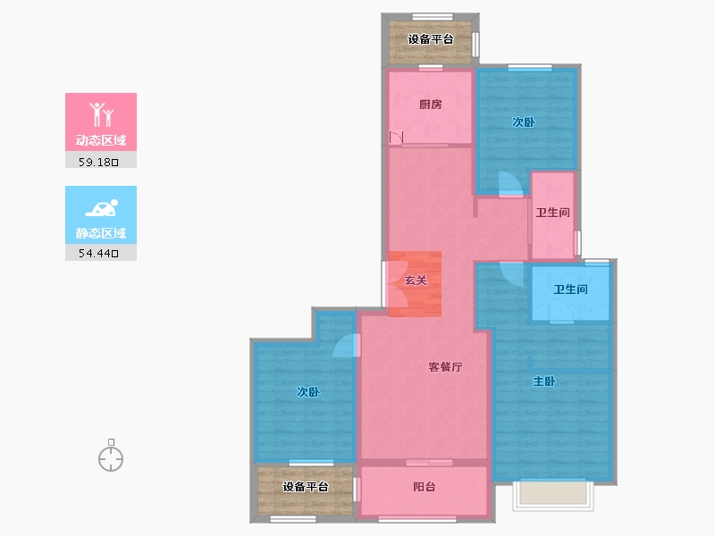 河北省-石家庄市-中冶德贤华府-110.15-户型库-动静分区