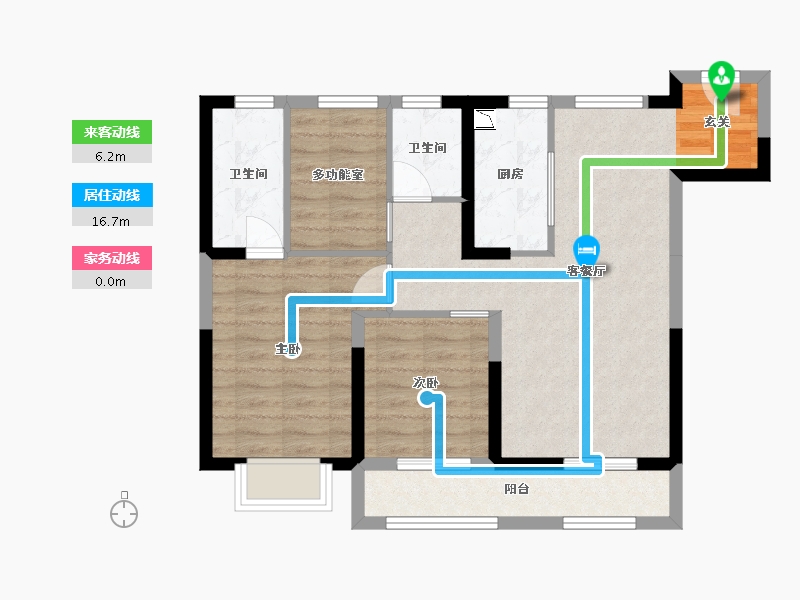 河北省-石家庄市-当代府MOMΛ-72.79-户型库-动静线