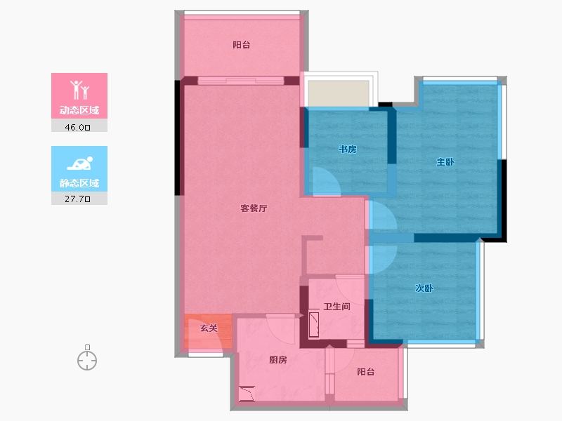 四川省-成都市-天府未来城-64.26-户型库-动静分区