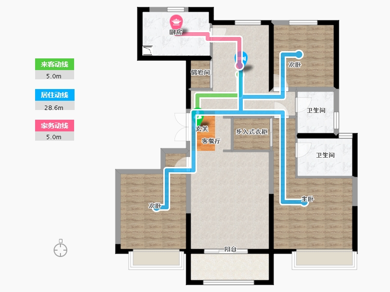 河北省-石家庄市-保利・拉菲公馆【衡水】-118.40-户型库-动静线