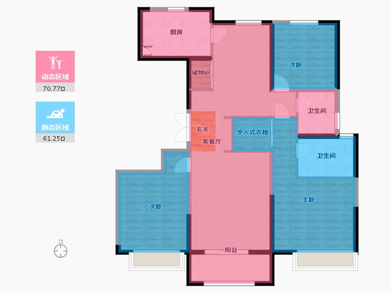 河北省-石家庄市-保利・拉菲公馆【衡水】-118.40-户型库-动静分区