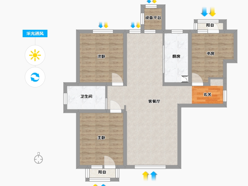 河北省-石家庄市-奥园城央云庭-81.78-户型库-采光通风