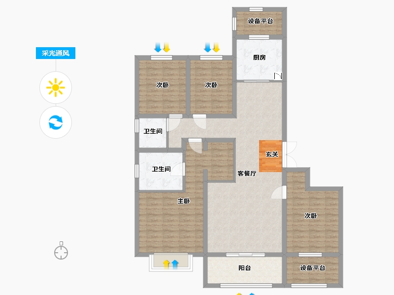 河北省-石家庄市-中冶德贤华府-119.45-户型库-采光通风