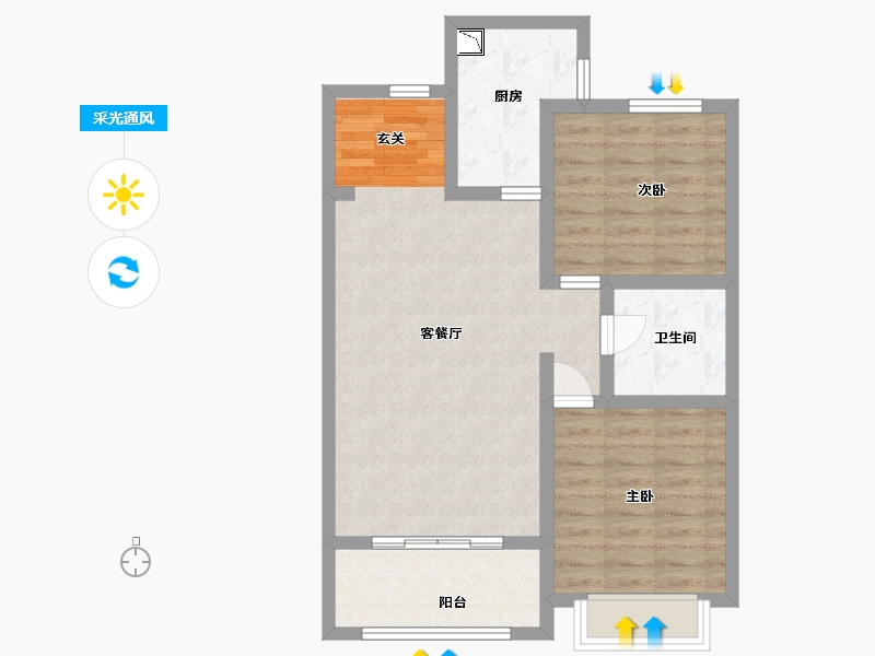 河北省-石家庄市-国赫天玺-71.20-户型库-采光通风