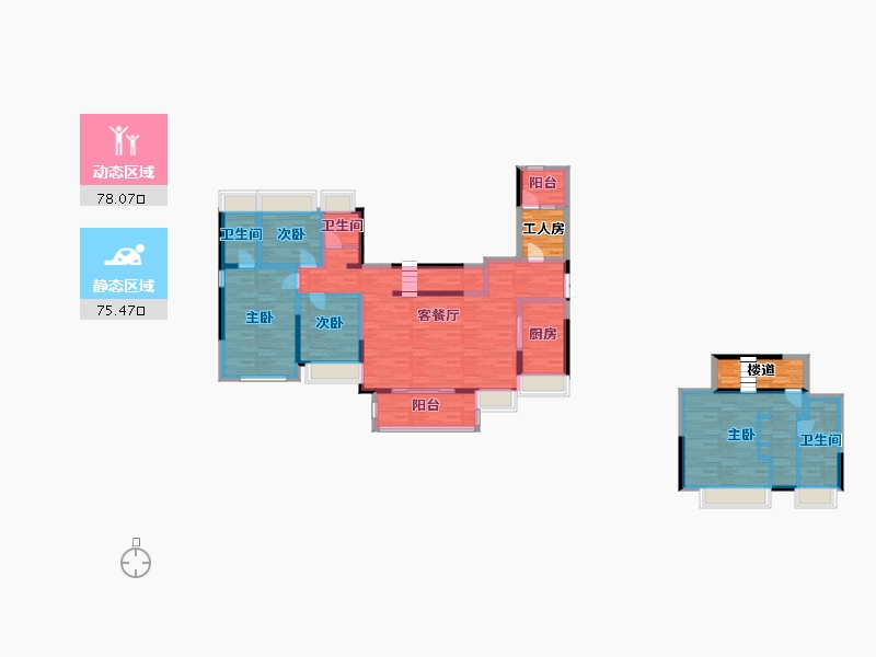 四川省-成都市-北辰香麓-146.22-户型库-动静分区