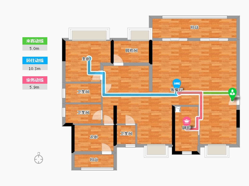 福建省-龙岩市-玺院-127.79-户型库-动静线